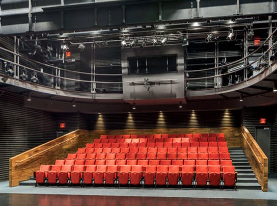 horizontal sliding acoustic windows in the Lincoln Center Theater