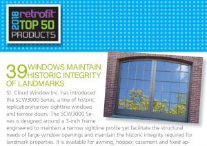 Retrofit Magazine ranks St. Cloud Window's SCW3000 series in their top 50 Products